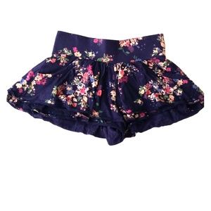 Floral Print Ruffled Layer Shorts with Pockets